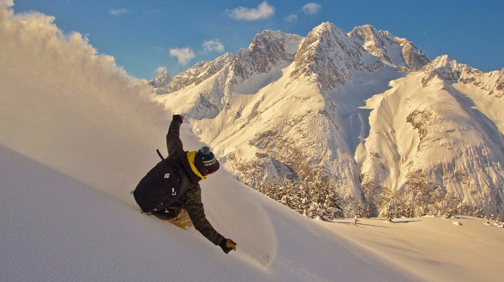 Afternoon light and powder in mid-March - Haines, AK